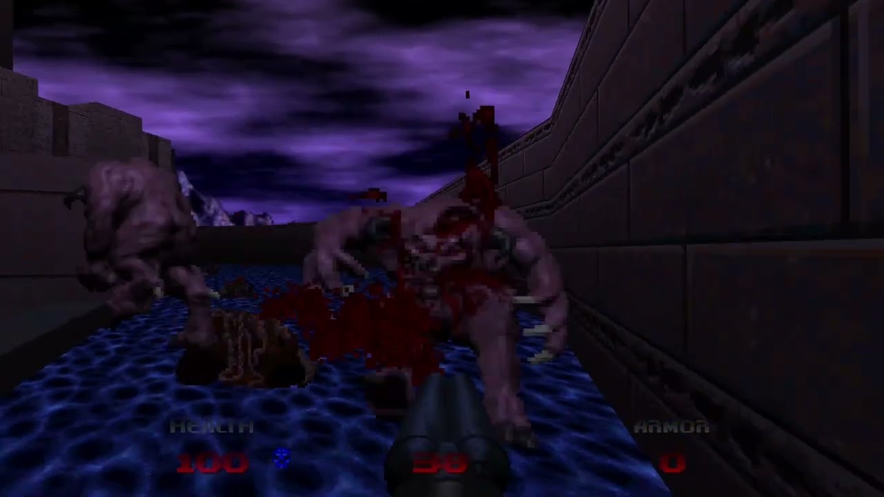 DOOM 64: Fast monsters, WMD! difficulty, pistol start: Eye of the storm.
