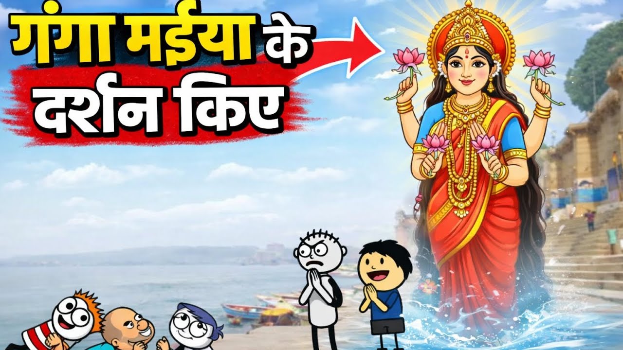 गंगा मईया के पवित्र दर्शन करने पहुंचे गांव के लोग