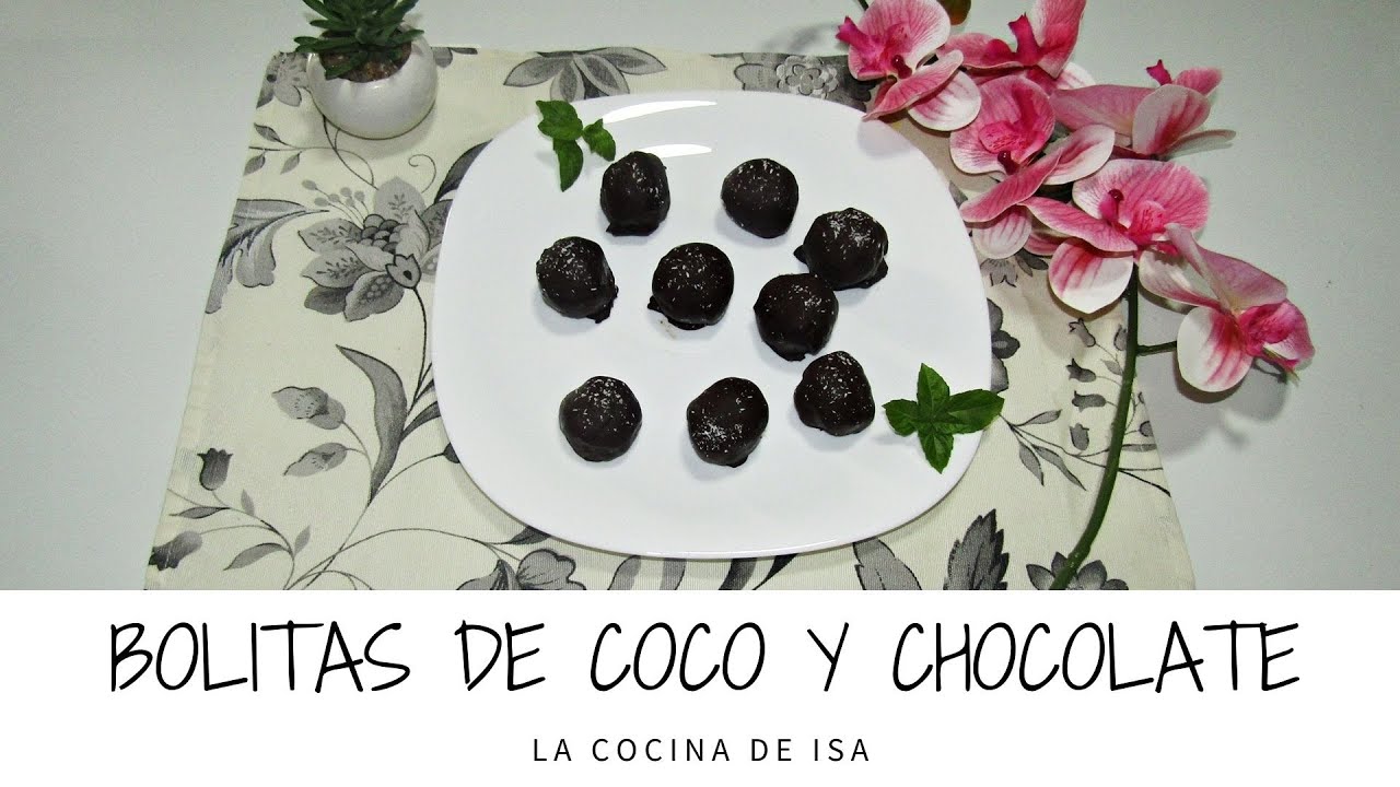 DELICIOSAS  BOLITAS de COCO y CHOCOLATE  tipicas de NAVIDAD SUPER FACILES con SOLO 4 INGREDIENTES