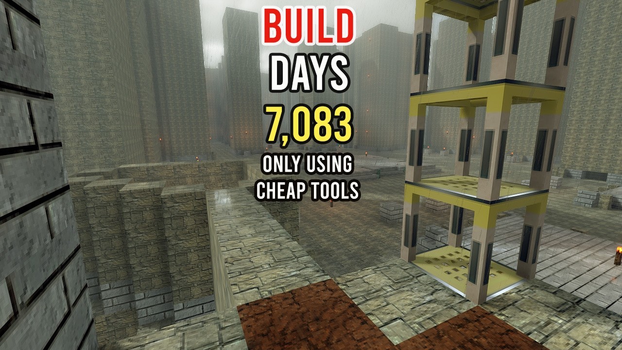 I Survive 7,083 Days in Minecraft Using Cheap Tools To Build!