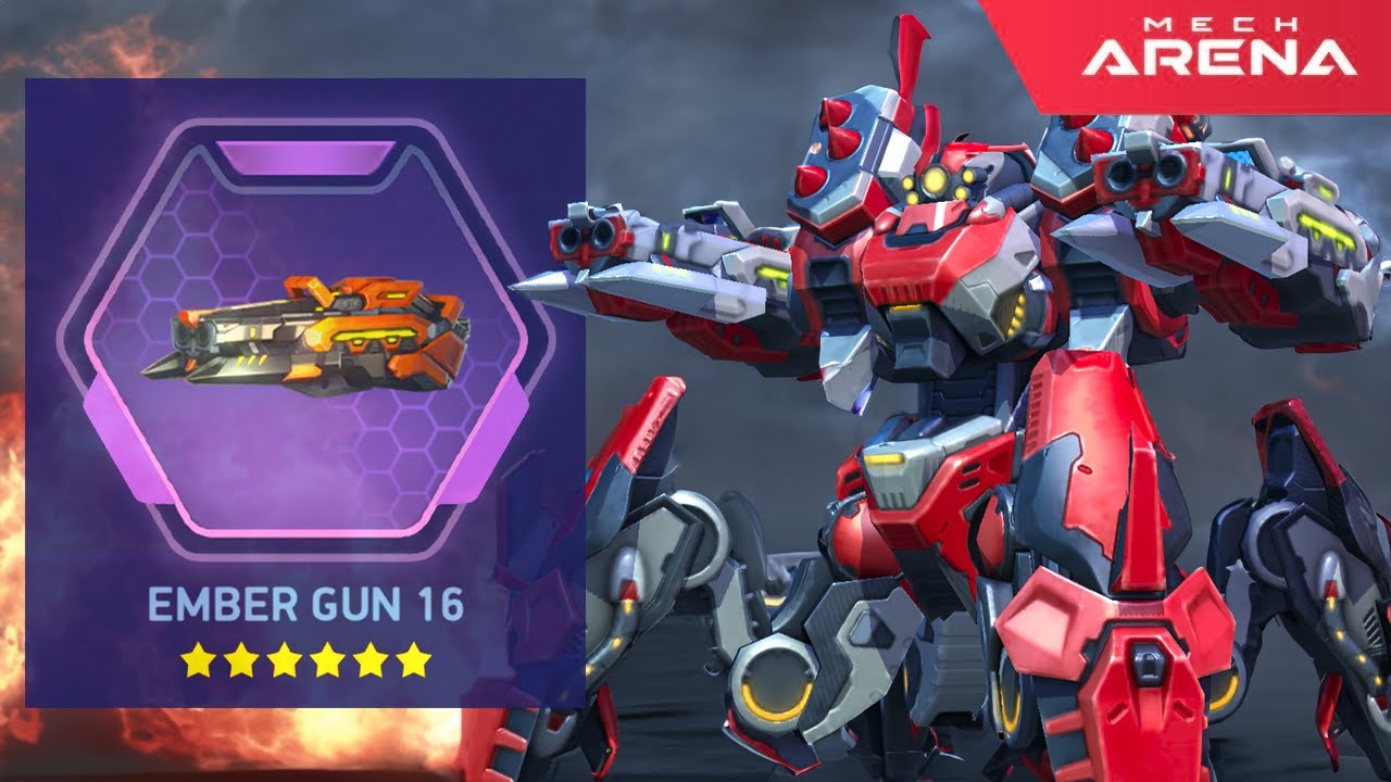 EMBER GUN 16 on Scorpius, Guided + Close-quarters = Easy Win? | Mech Arena