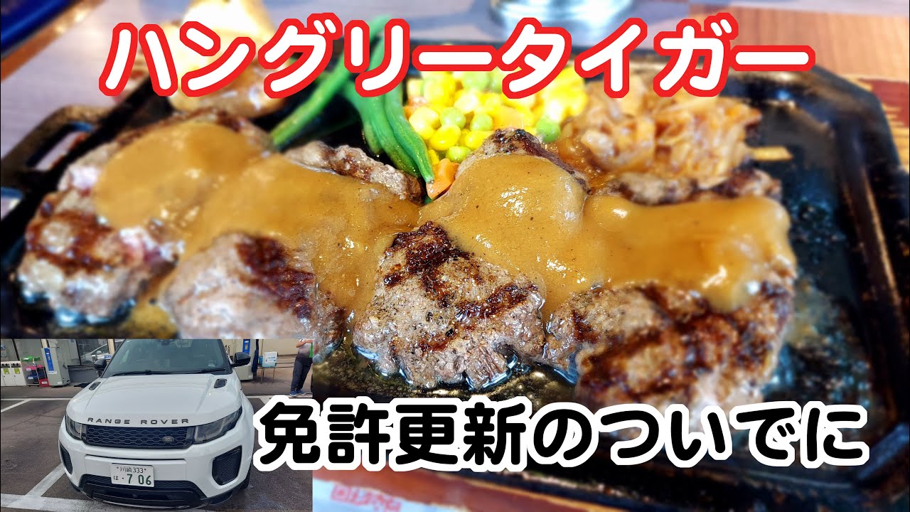【実況車載動画】二俣川へ免許の更新に行った帰りにハングリータイガーでハンバーグを食べてきた