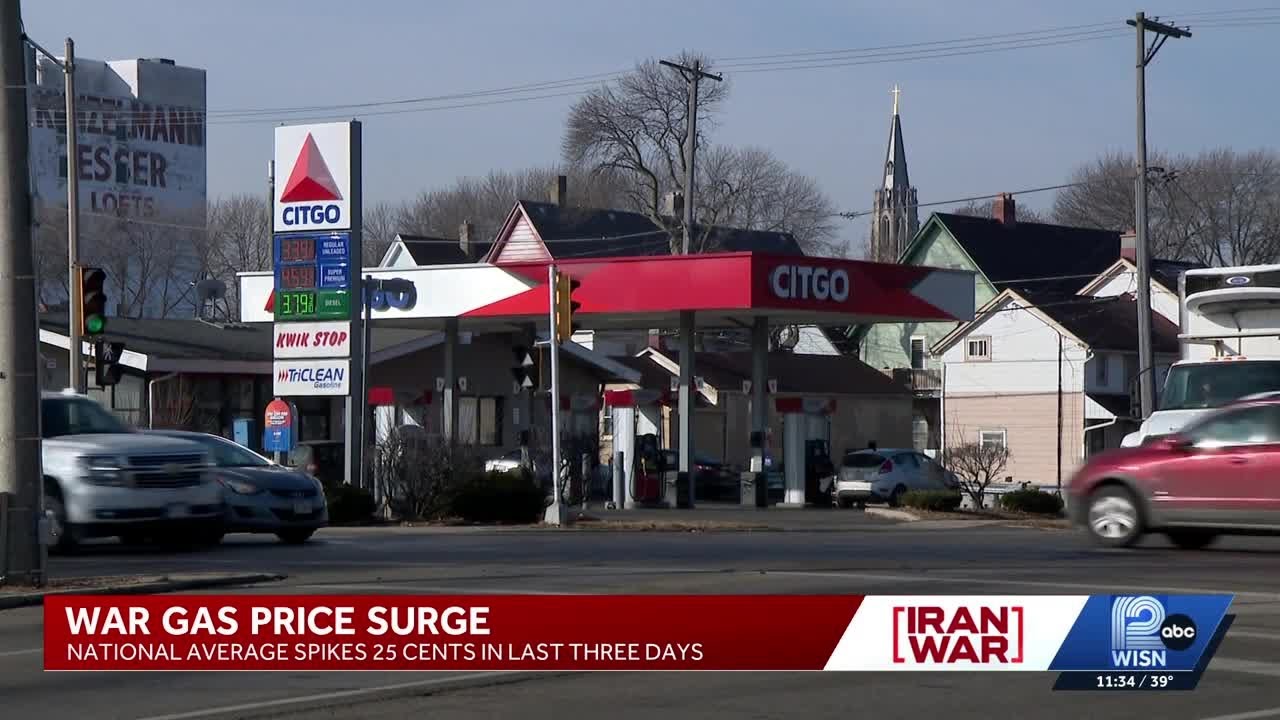 War in Middle East sends gas prices soarching