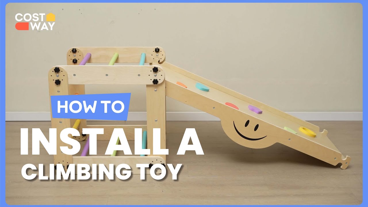 How to Install the Climbing Triangle Ladder Toy Indoor Jungle Gym | TS10106 #costway #howto