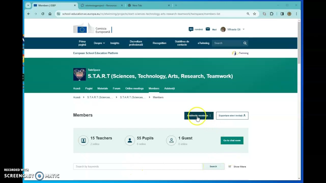 Adding pupils in twinspace