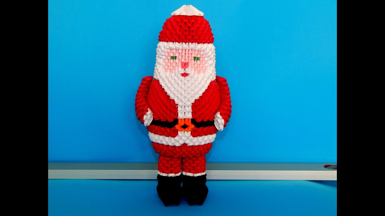 How to make 3d origami Santa Claus(2016) part 2
