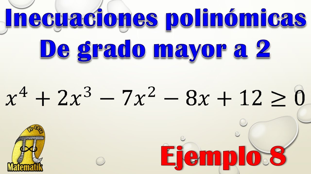 Inecuaciones de grado mayor a 2 | Inecuación de cuarto grado división sintética | Ejemplo 8