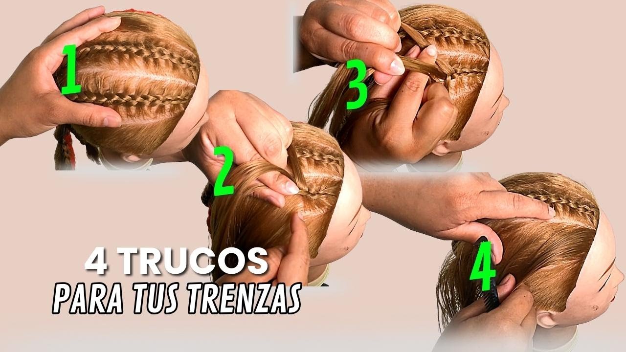 4 Trucos para hacer TRENZAS BIEN PEGADAS / BOXEADORAS *Técnica Profesional*