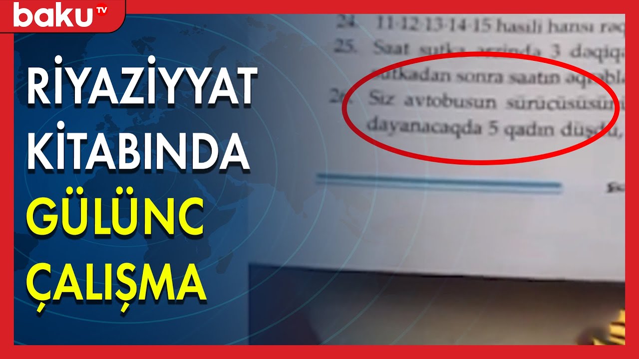 Riyaziyyat kitabında gülünc çalışma - BAKU TV