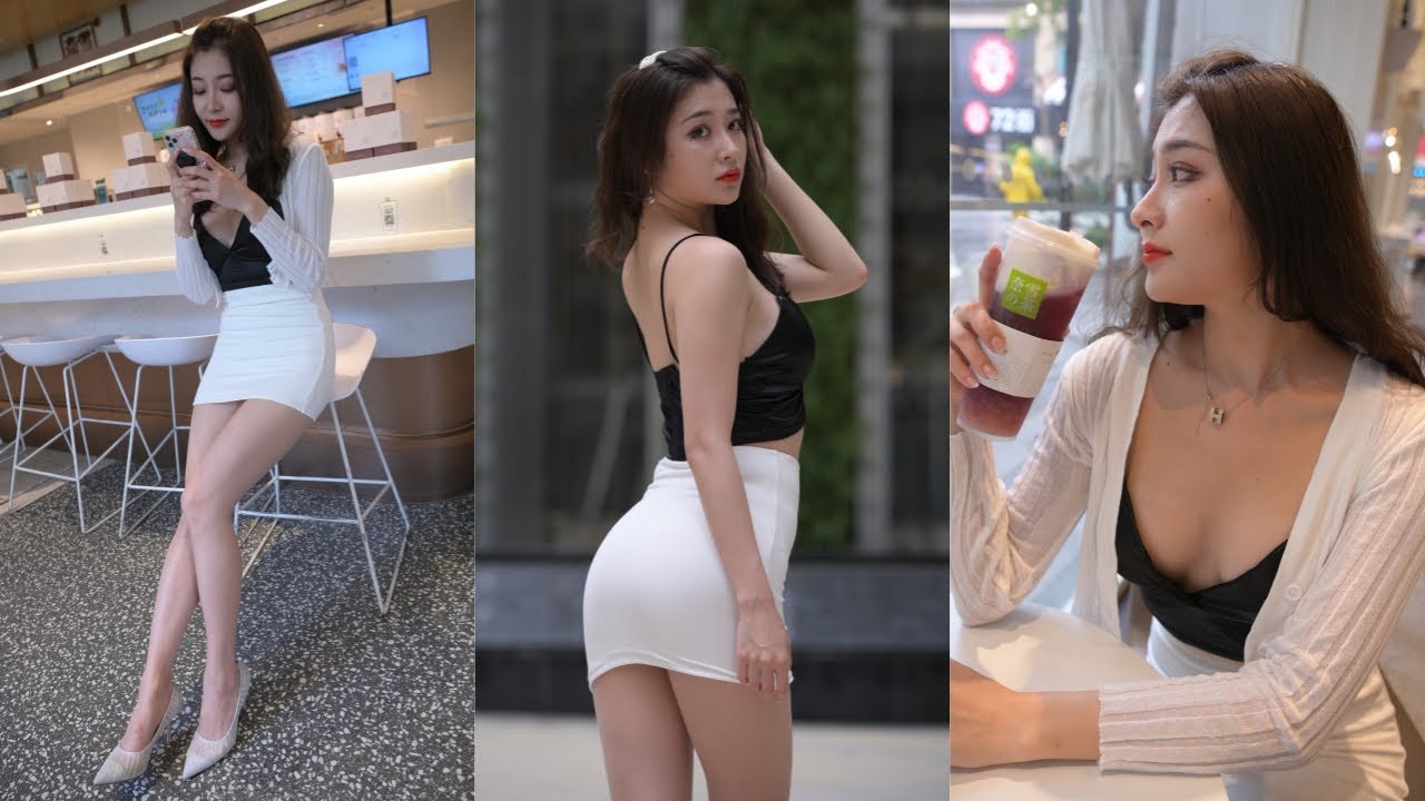 白色裙摆的午后    4K高清 魔镜街拍 china model street photography