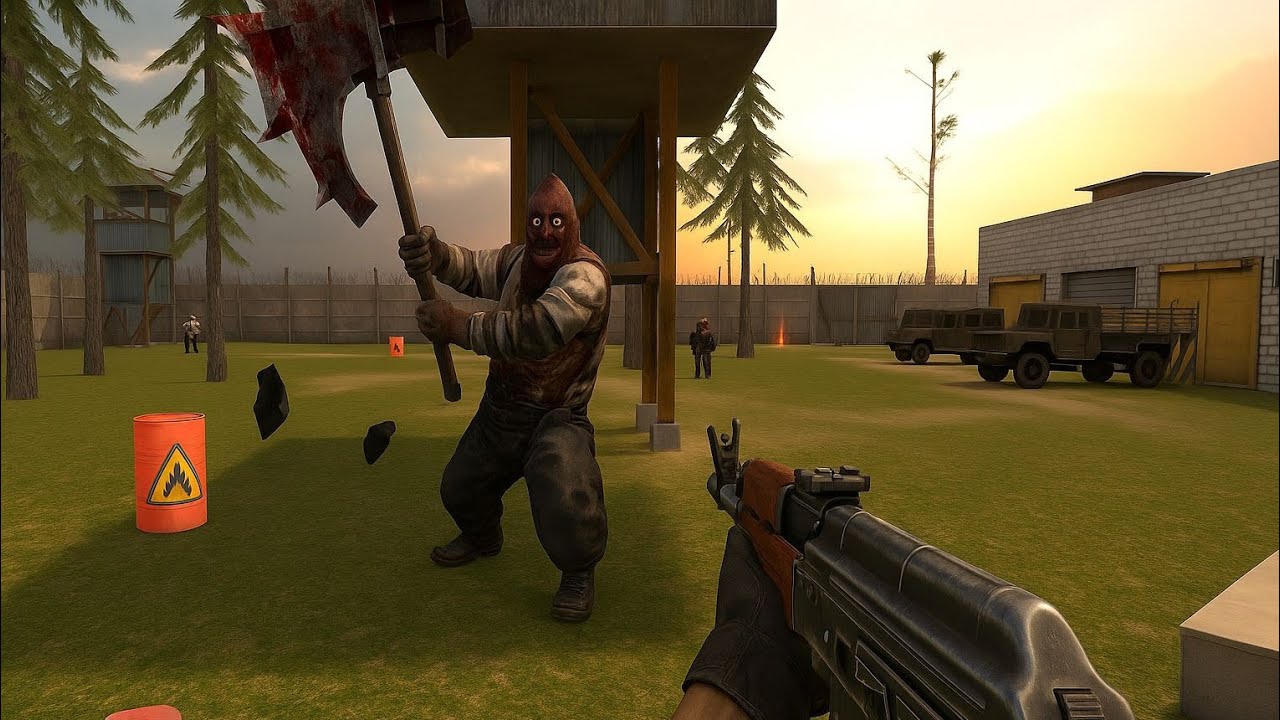Giant Zombie Boss Fight in Prison Yard😲Epic Survival Battle || #zombie 
