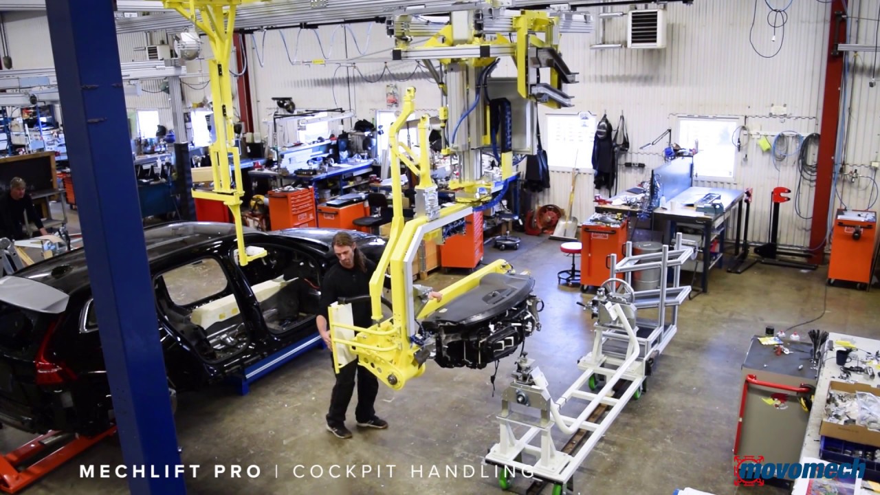 Movomech industrial manipulator for installation of automotive DASHBOARD / COCKPIT - Mechlift Pro™