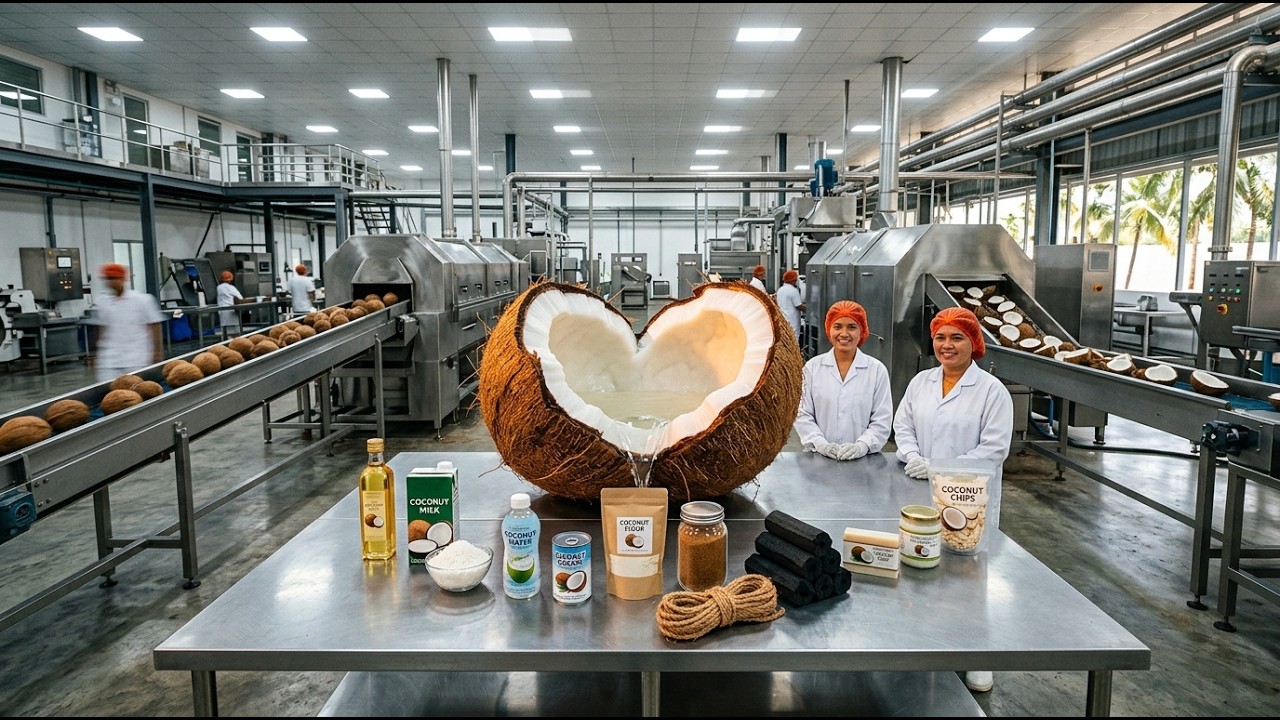 Inside the Coconut Factory — How One Coconut Becomes 12 Different Products