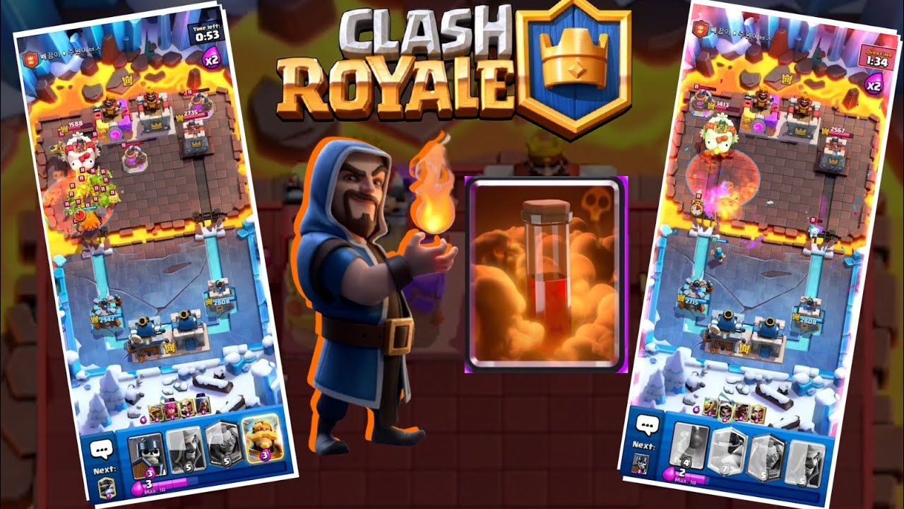 Clash Royale : poison spell and wizard combination