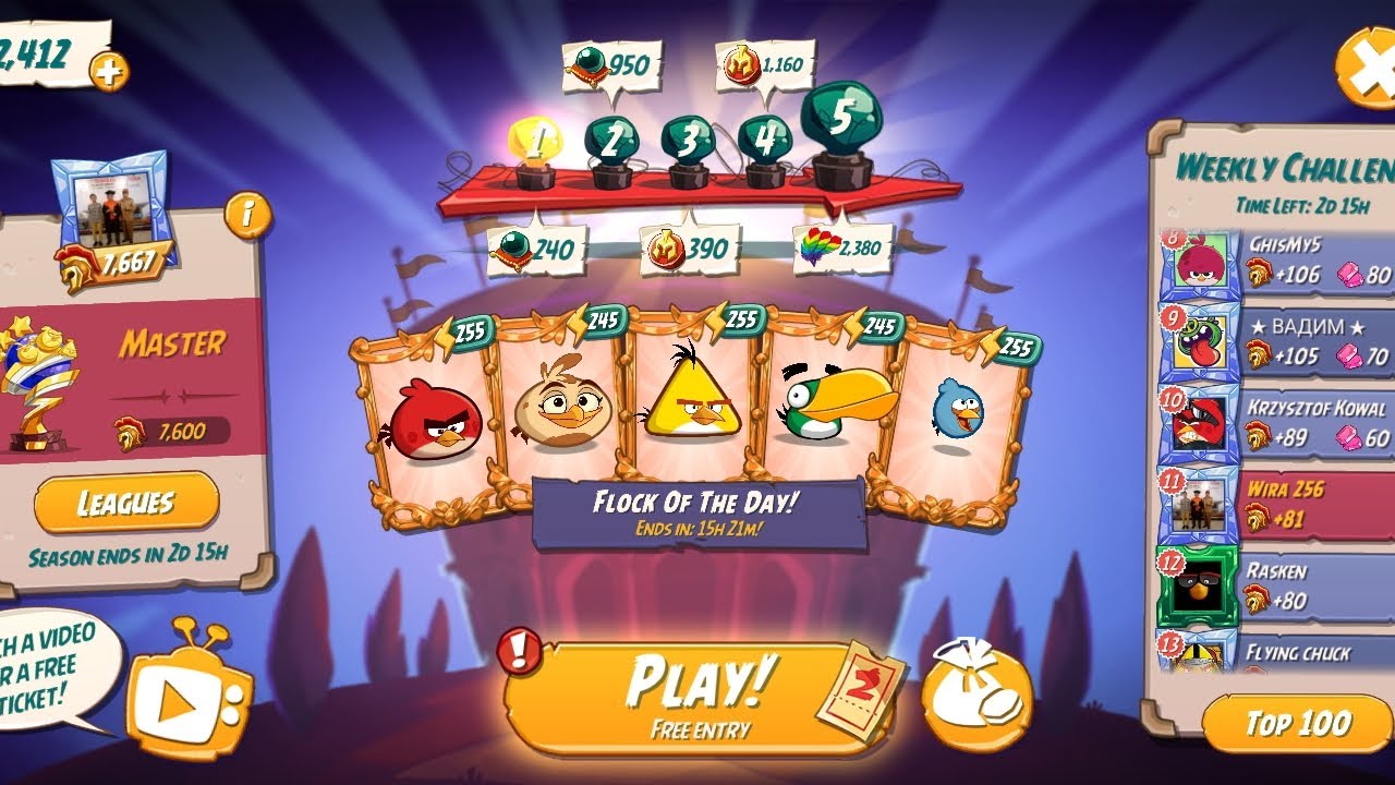 Angry Birds 2 Arena Today with Colorful Cards!🎉🎉🎉