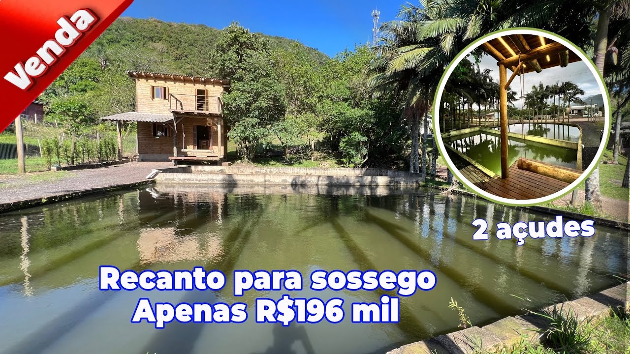 INCRÍVEL CHÁCARA com AÇUDE e CHALÉ RÚSTICO DE MADEIRA– APENAS R$196 Mil