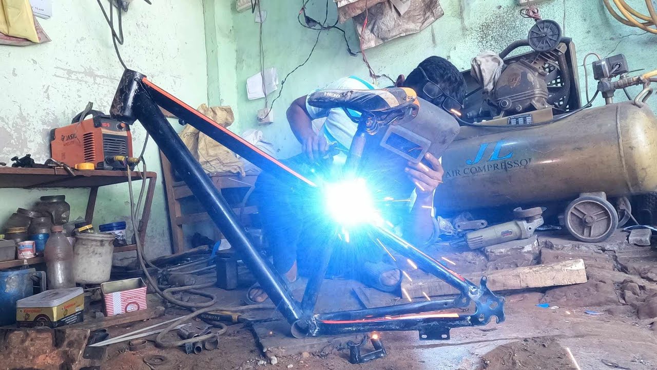 how to make dart frame for MTB stunt  // cycle frame custom build // #mtb  #dartframe #modified