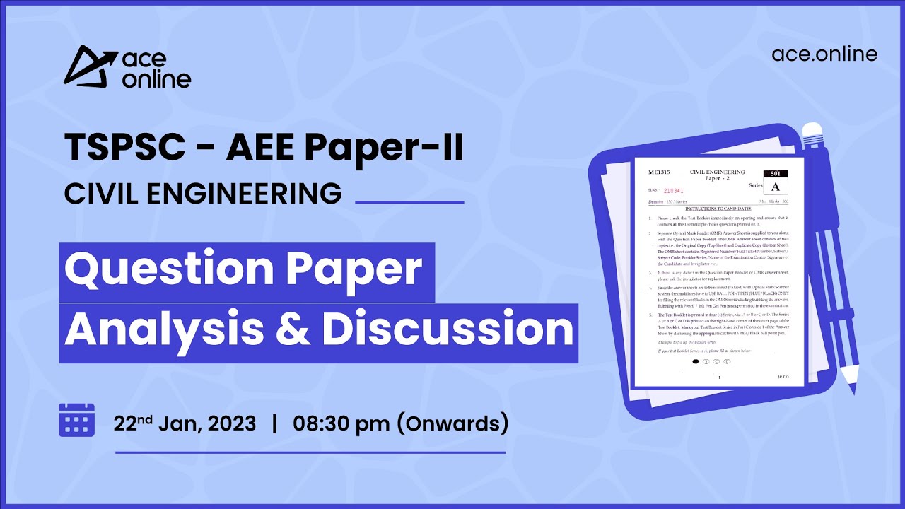 TSPSC - AEE Paper II - Question Paper Analysis and Discussion | Civil Engineering | ACE Online