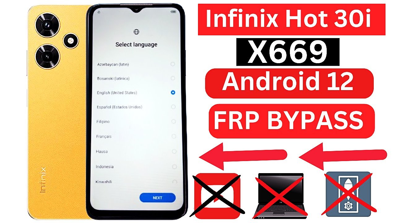 Infinix Hot 30i (X669) FRP Bypass Android 12 | Infinix Hot 30i Google Account Bypass Without Pc 2024
