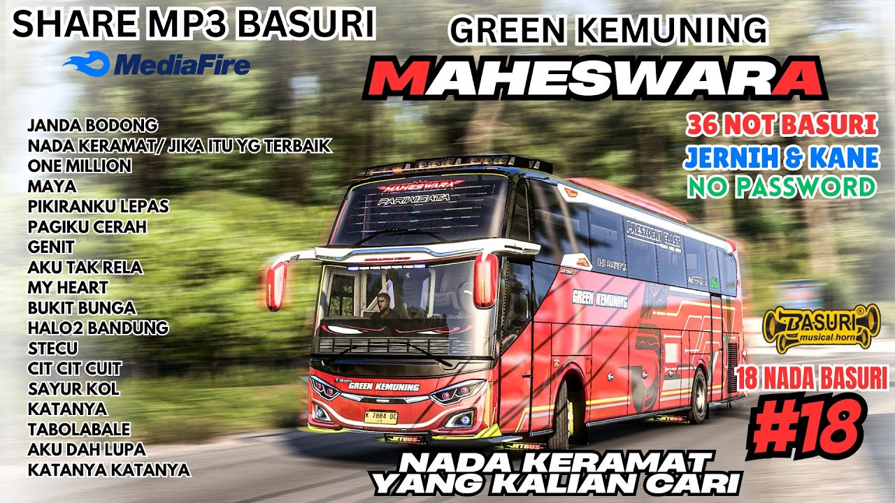 BASURI VIRAL KETUA❗ SHARE BASURI 😎 MAHESWARA GREEN KEMUNING ❗ MP3 BASURI BUSSID 4.4.1