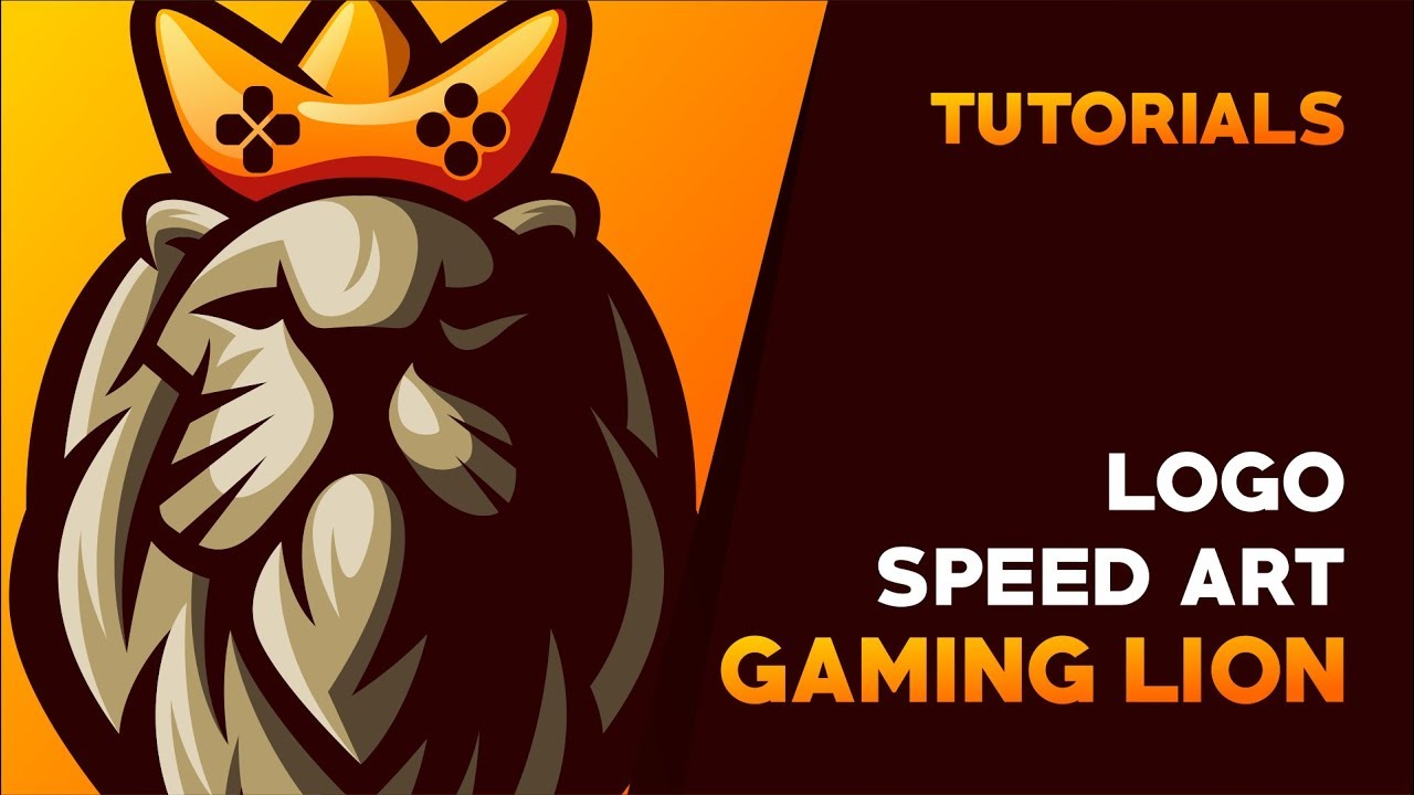 Gaming Lion King LogoSpeed Art Tutorial #vectorart