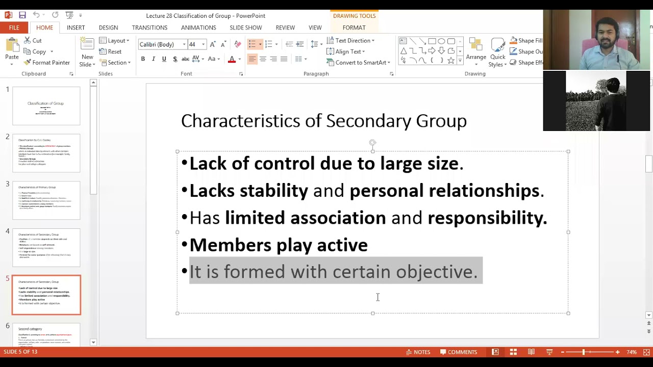 Types or classification of social group by Muhammad Ramzan for the class LLB P1/5Y
