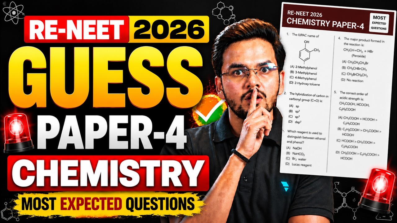 RE-NEET 2026 Chemistry GUESS PAPER-4 | 45 Most Expected Questions | Shikhar Sir