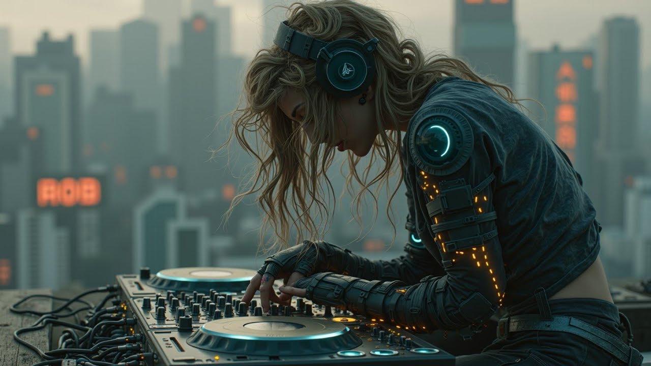 Ночная поездка: Киберпанк Музыка на крыше Дубая - DJ Mirage Live