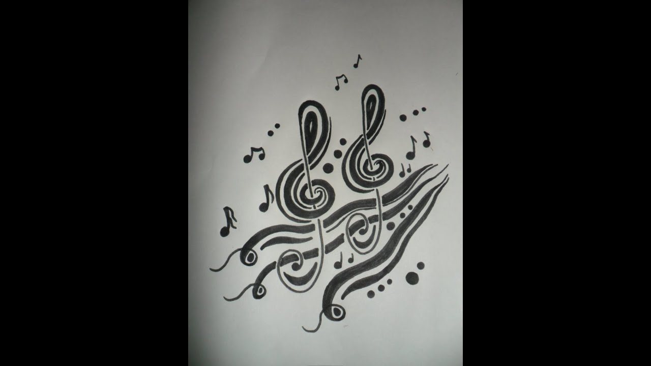 TRIBAL - Clave MUSICAL. Dibujo inspirado en una nota musical.