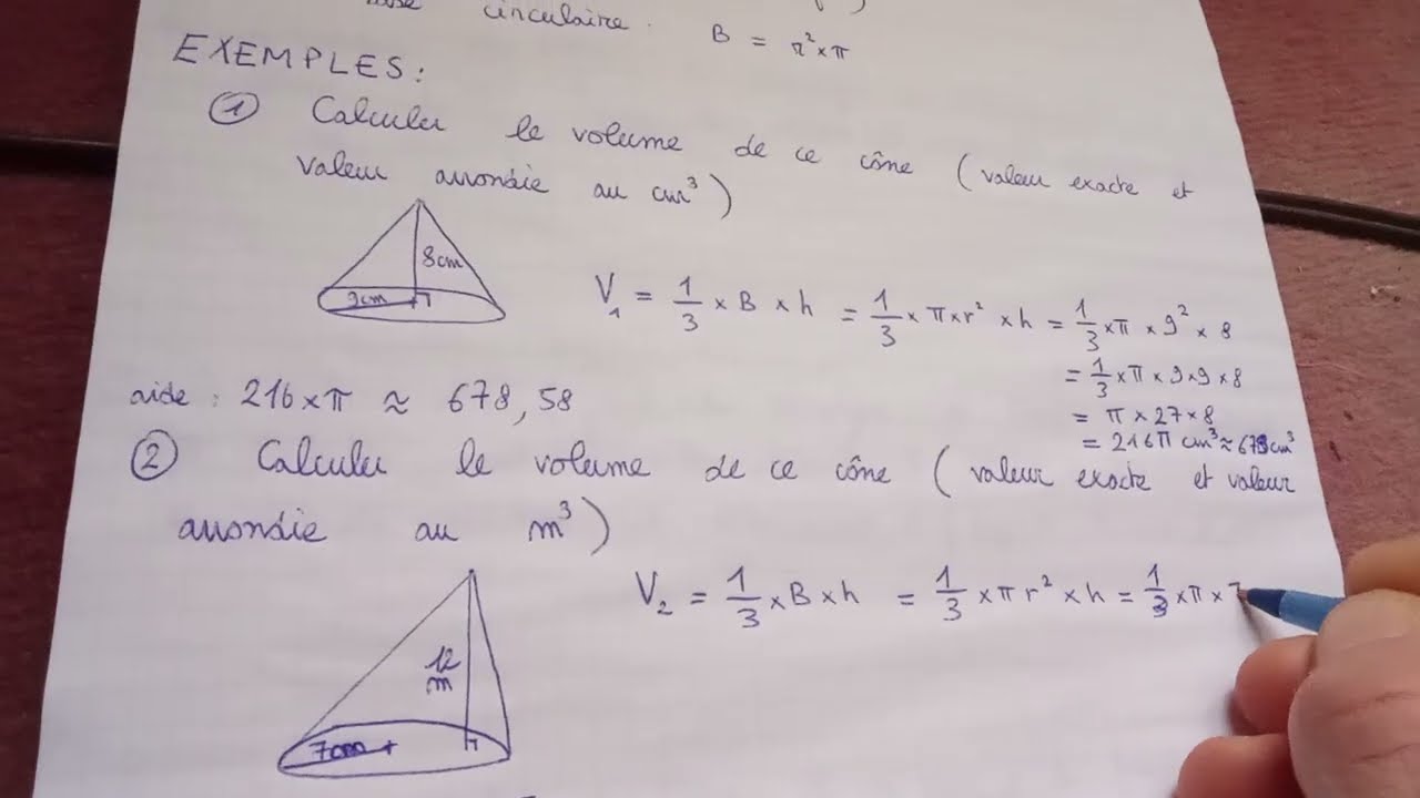 Volume d'un cône, comment calculer ?