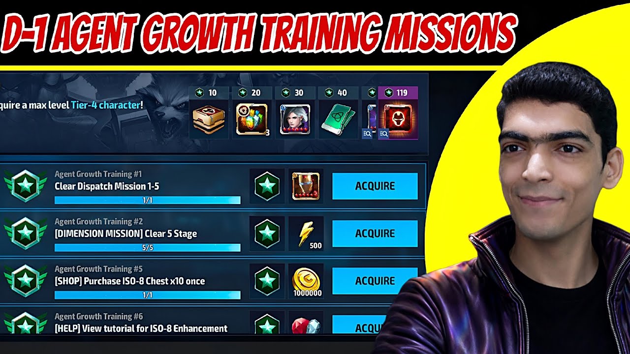 Day 1: Free TIER-3 Iron Man | Agent Growth Training Missions Clear | Marvel Future Fight 