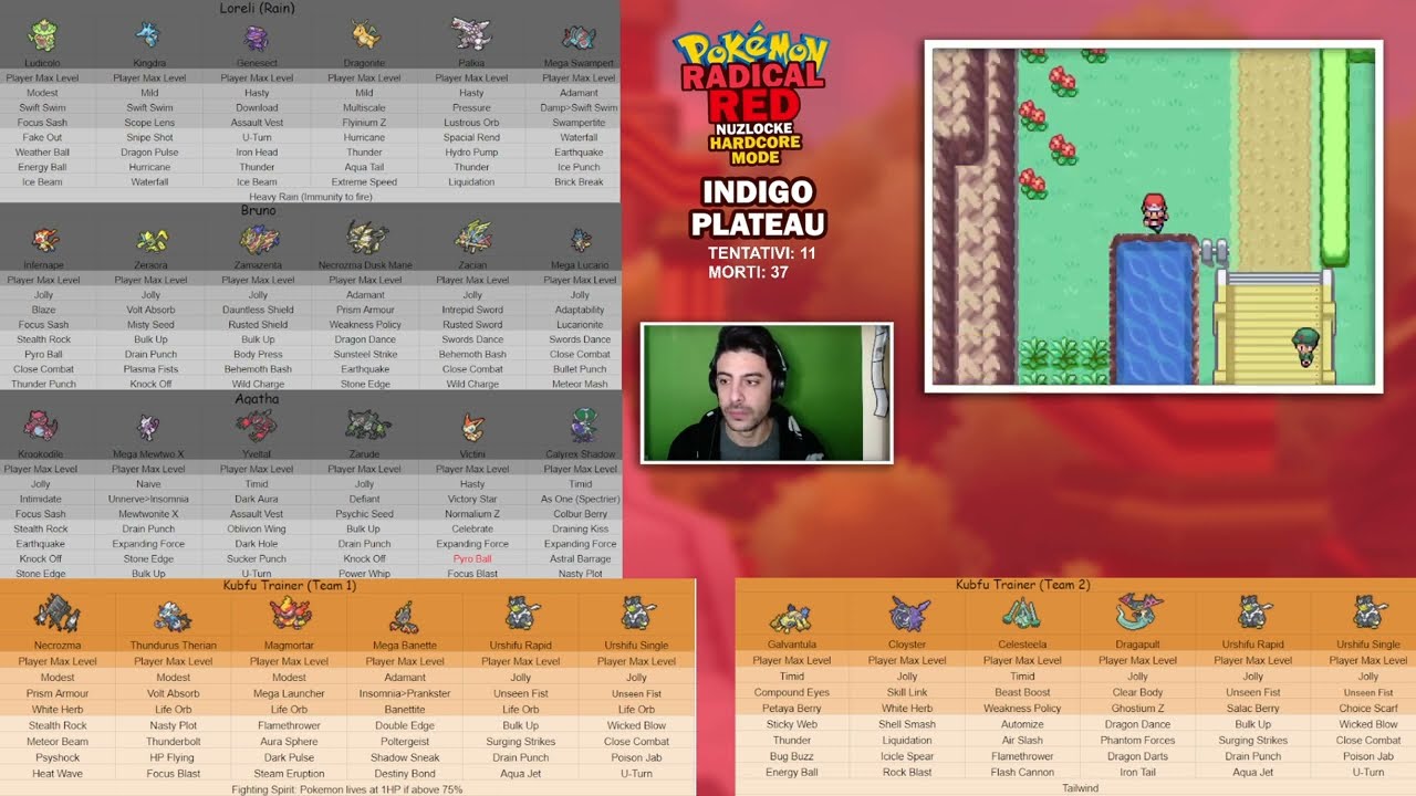 Pokémon Radical Red HARDCORE MODE Nuzlocke - LEGA POKEMON (Lorelei, Bruno e Agatha)