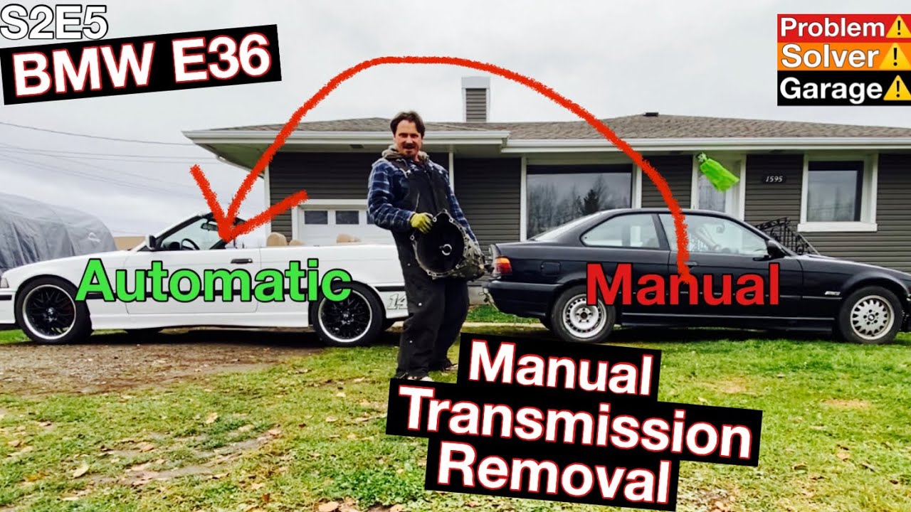 BMW E36 Manual transmission removal. Automatic to Manual Swap, BMW 328i 325i 320i 318 m3
