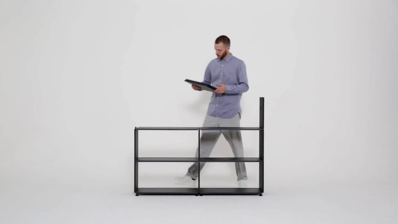 Plusminus Shelving System designed by Daniel Lorch for FAUST LINOLEUM