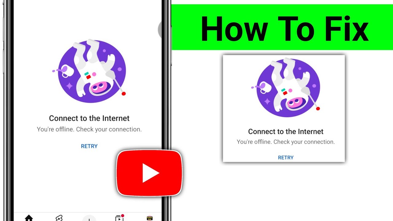 Connect to the Internet You're offline Check your connection retry on YouTube || Fixed 2025