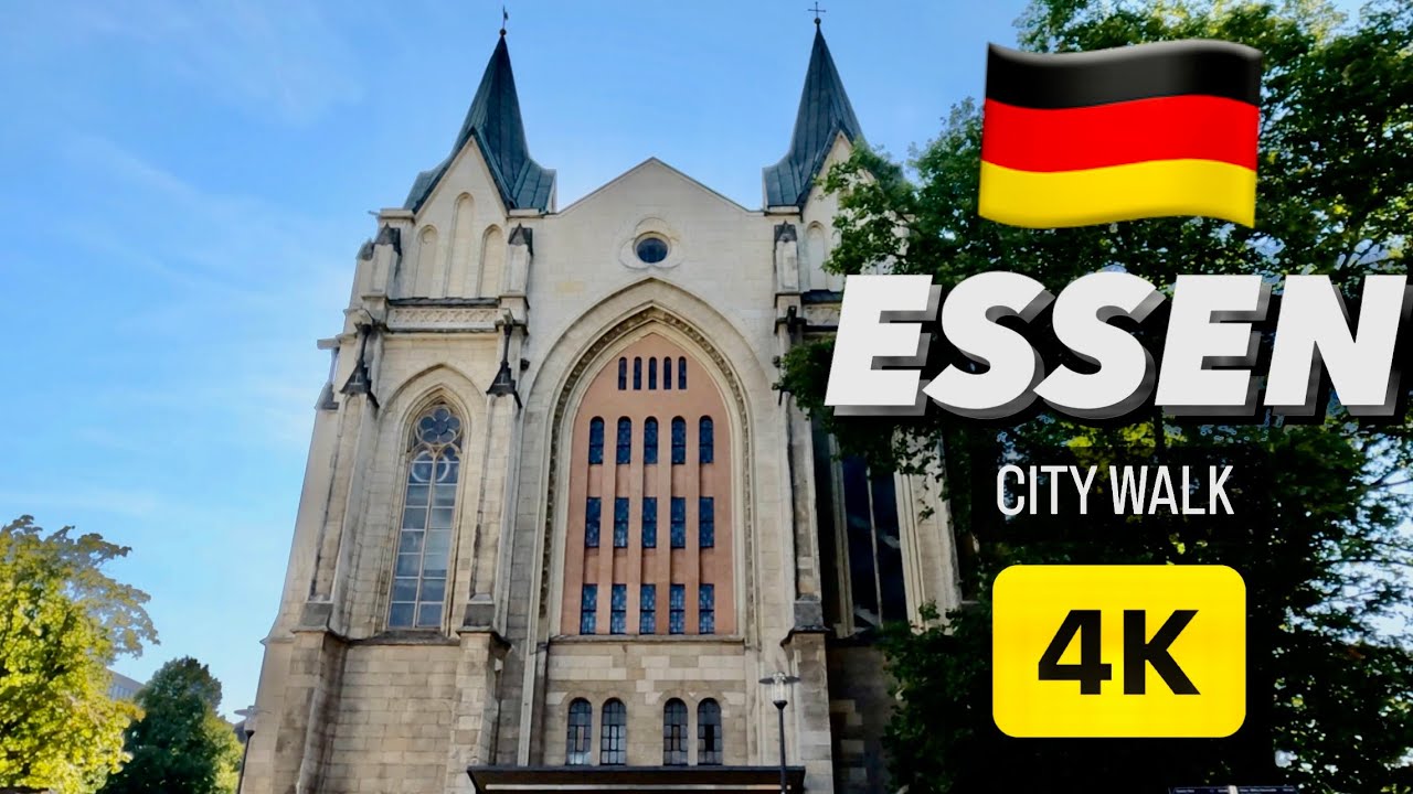 ESSEN CITY WALK, GERMANY, 4K, 60 FPS, UHD / ESSEN STADT, DEUTSCHLAND