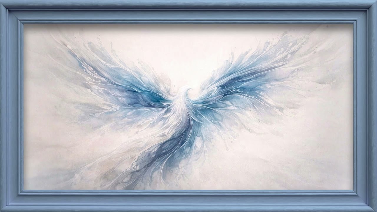 Relaxing Dove of Peace Abstract Liquid Art Wallpaper Decor 4K Frame TV Art Screensaver