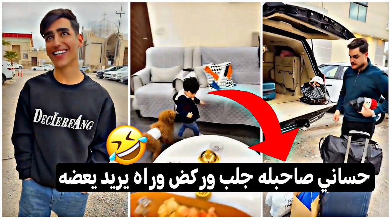 حساني صاحبله جلب وركض وراه يريد يعضه 😂🤣 بويه يموت ضحك كارثه زين المحمداوي احمد البجاري