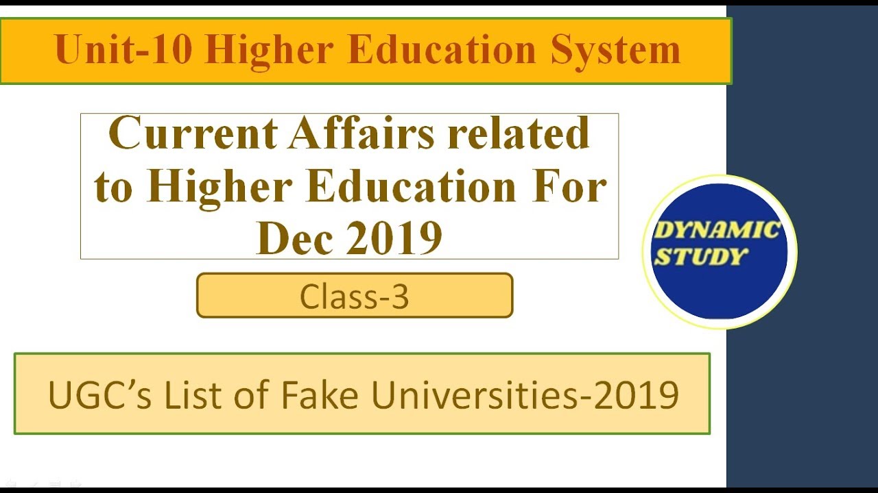 Fake Universities List 2019 by UGC