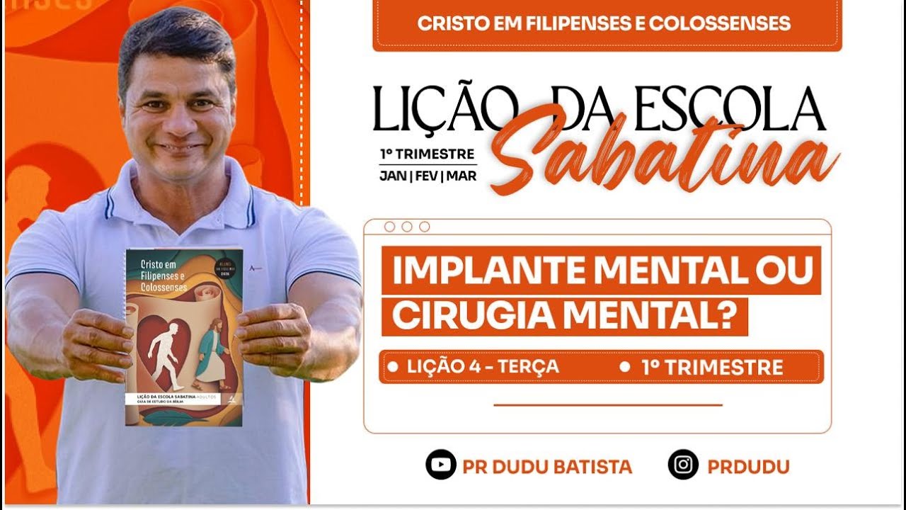 Lição da  Escola Sabatina ADULTOS ,Terça 20/01/26  