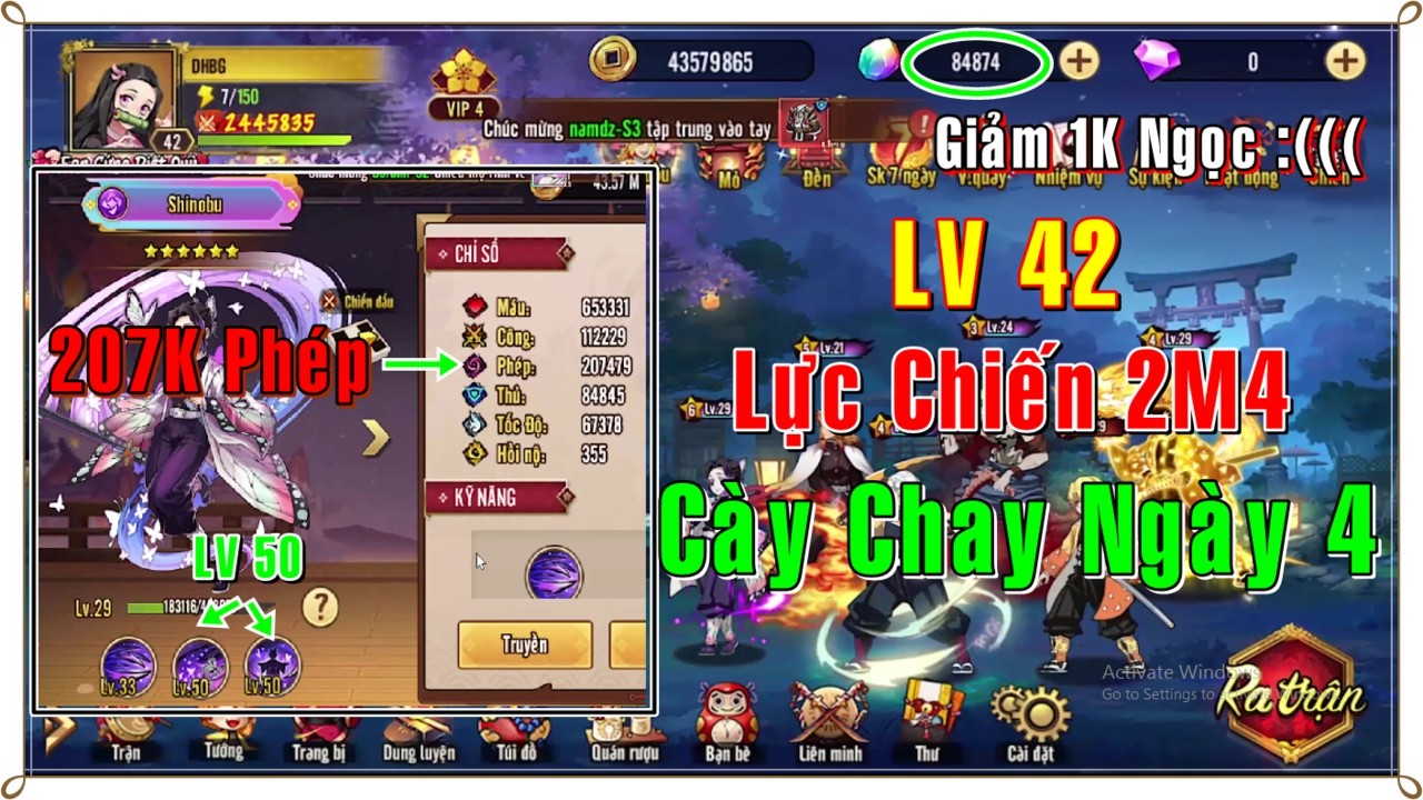 Khế Ước Diệt Quỷ #04 CÀY CHAY NGÀY 4 LƯU Ý QUAN TRỌNG CẦN PHẢI FIX (XÀI NGỌC - NÂNG SKILL - CỔ VŨ..)