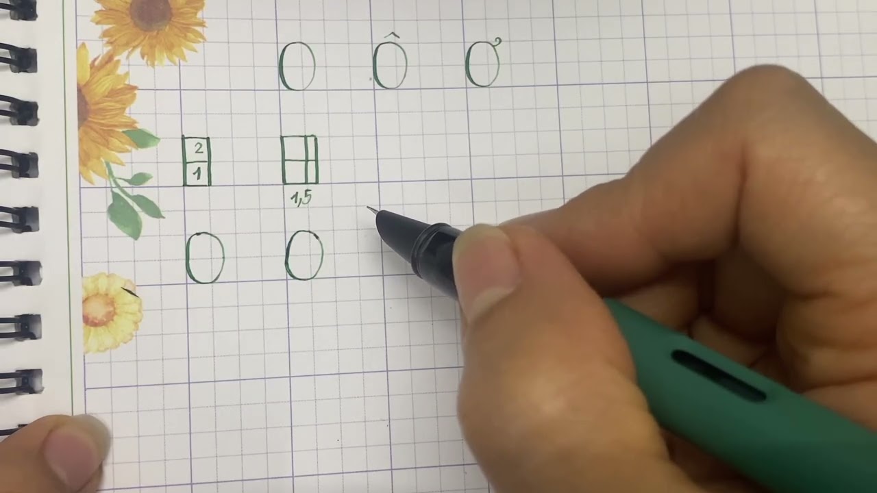 Chữ cỡ nhỡ: O Ô Ơ đúng chuẩn 