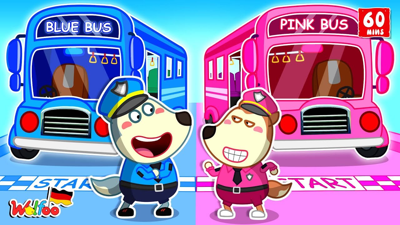 Wolfoo Geschichte 🐺 Rosa vs. Blauer Bus! 🚌 Wer ist der beste Busfahrer? Teilen macht Spaß