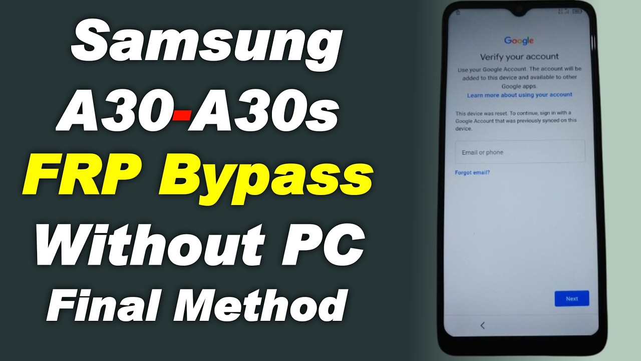 Samsung Galaxy A30/A30S Frp Bypass Android 10 Q | Samsung A30S/A30 Google Account Unlock Without PC
