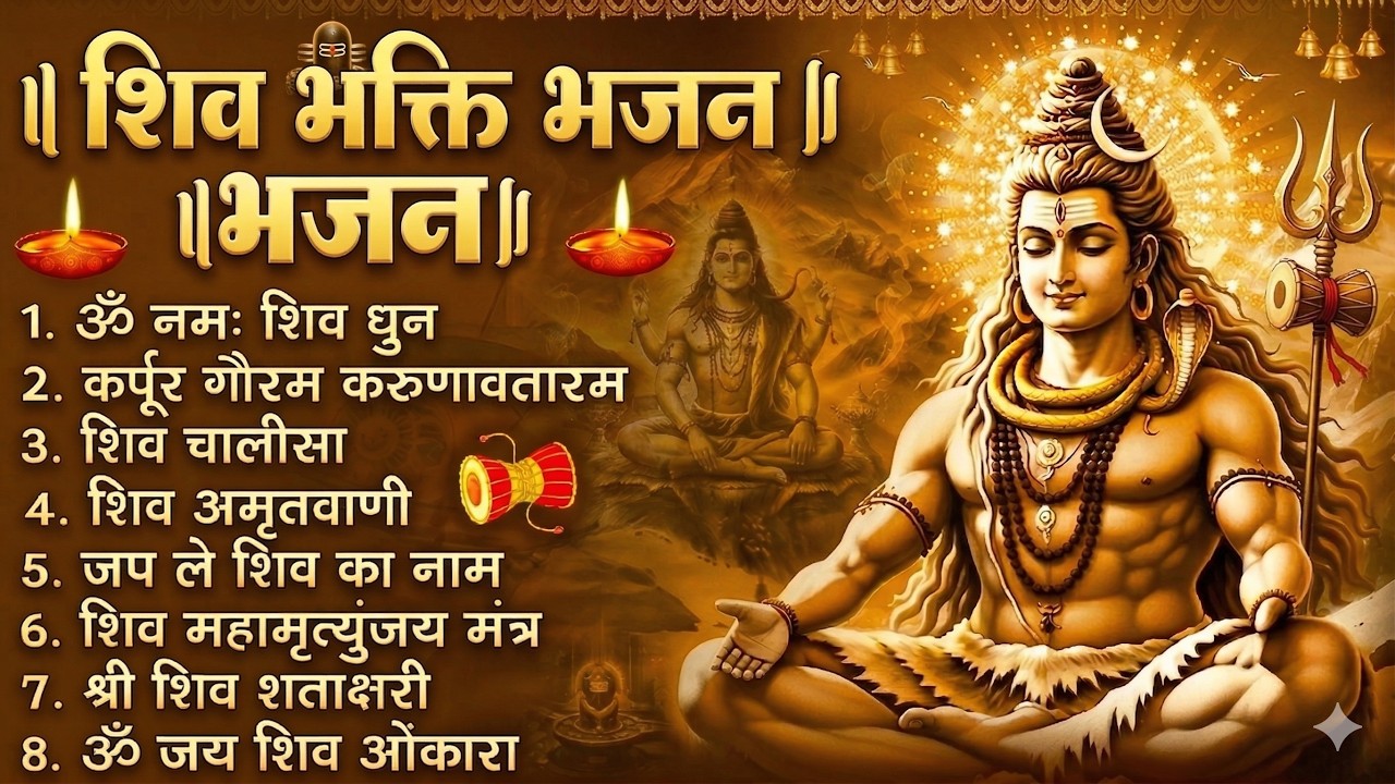 सोमवार भक्ति भजन : कर्पूर गौरम करुणावतारं, ॐ नमः शिवाय, शिव अमृतवाणी, चालीसा व आरती