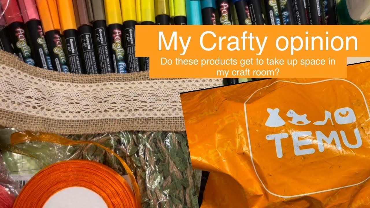 ✴️Crafty Temu Haul✴️ Acrylic Pens, goldleaf sheets, fabric, fancy ribbon ✴️1 year anniversary sale✴️
