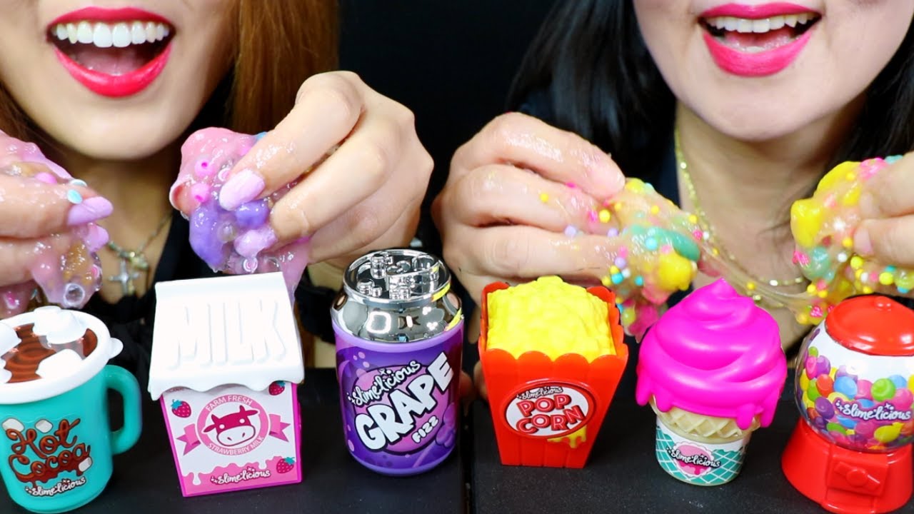 SATISFYING SLIME (SODA SLIME, ICE CREAM, HOT COCOA, POPCORN, GUM BALL MACHINE) | Kim&Liz Too