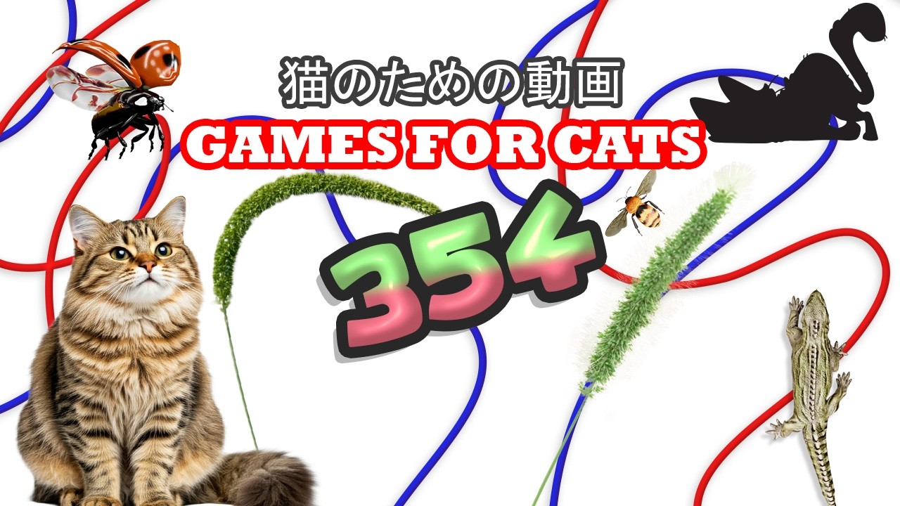 CAT GAMES 🐾 3DキャットTVトリプルハント – ネズミ狩り・トカゲ追跡・小鳥ダッシュ 😺 | 猫用 8時間 4K60FPS