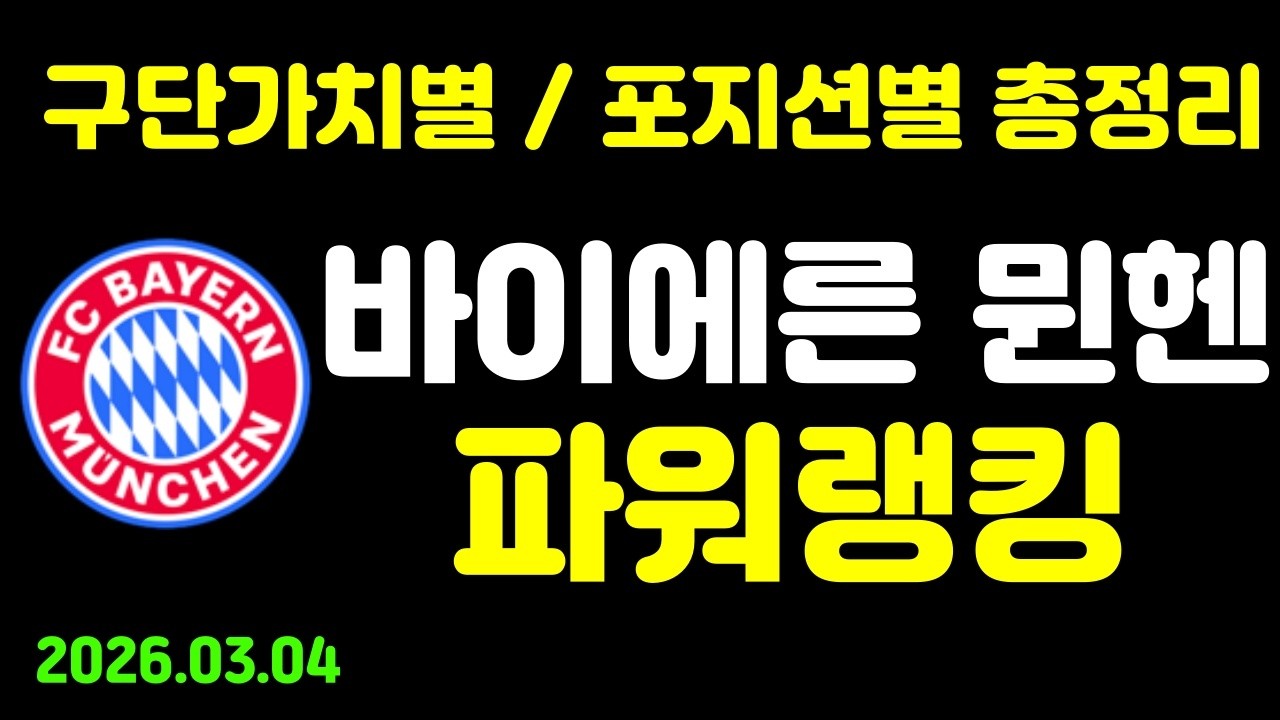 [FC온라인] 바이에른 뮌헨 파워랭킹 티어 리스트 (3월)