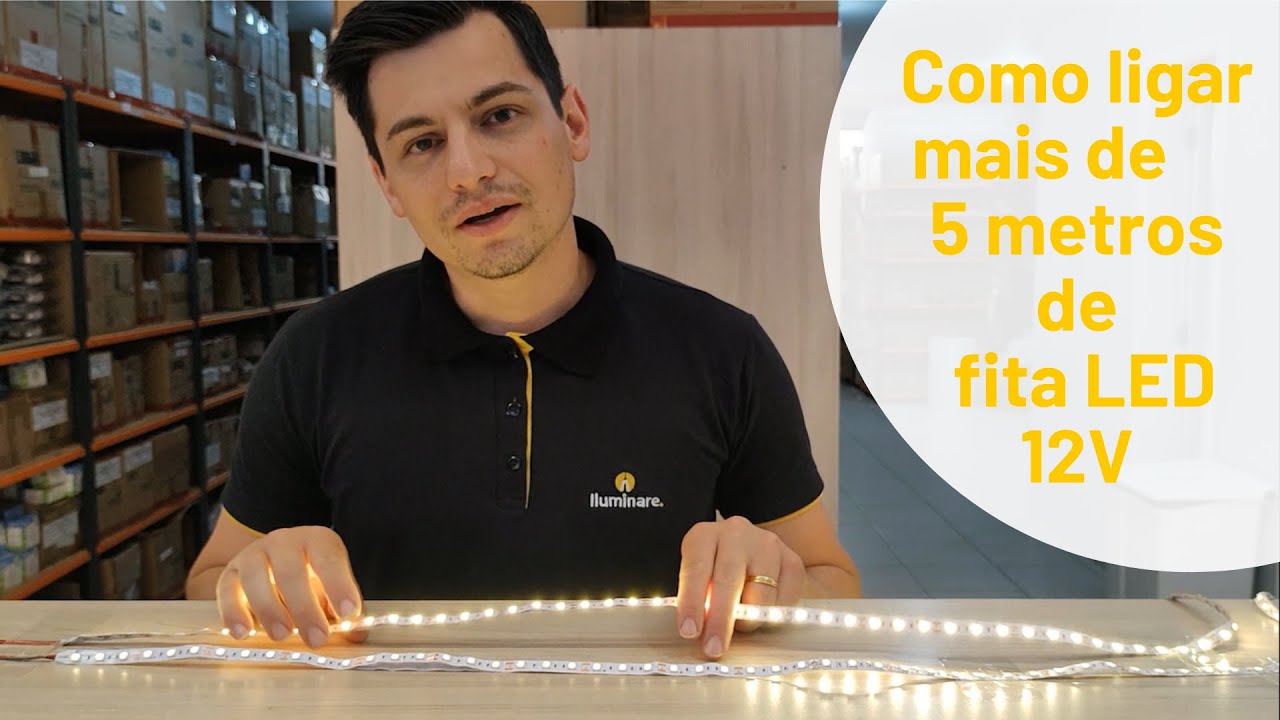 Como instalar mais de 5 metros de fita LED cor unica com iluminação perfeita